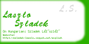 laszlo szladek business card